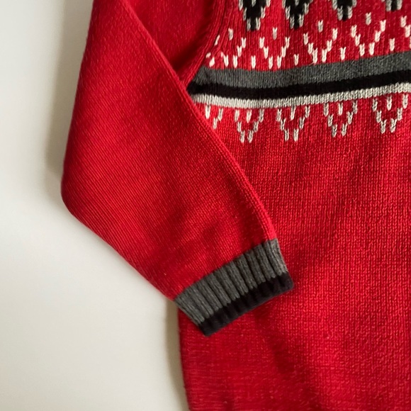 Calvin Klein Jeans Red Gray Striped Quarter-zip Pullover Knit Sweater size 4 - Picture 7 of 10